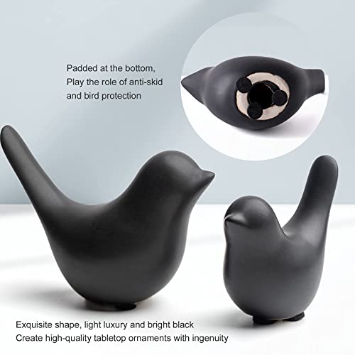 Notakia Small Birds Statues Home Decor Modern Style Decorative Ornaments for Living Room Decor, Bedroom, Office Desktop, Cabinets (Black 2Pcs Birds) - color: Black 2pcs Birds