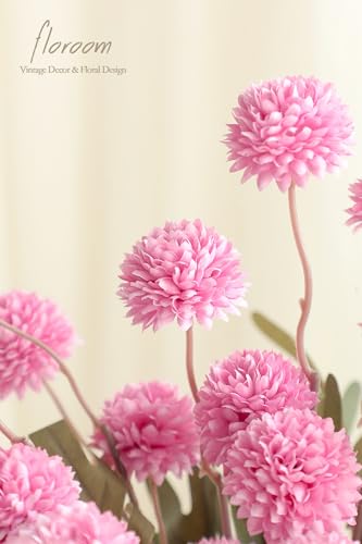Floroom 5pcs Fuchsia Pink Faux Silk Mums Artificial Flowers, Bulk Fake Small Mini Chrysanthemums with Stems for DIY Wedding Centerpieces Floral Arrangements Vase Fillers Home Decorations - color: Fuchsia Pink, size: 5pcs
