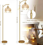 QIYIZM Flower Floor Lamp for Living Room,Bedroom,Gold Dimmable Standing Lamp with Remote,Glass Mid Century Modern Brass Tall Lamp Boho Floor Lamps Arc Stained Floor Light Lamp Bohemian - size: 32-Floor Lamp