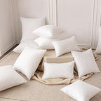 Oubonun 18x18 Inches Pack of 2 Throw Pillows Inserts, White Square Cushion Inner Soft Fluffy Plump Stuffer Pillows Inserts for Sofa Bed Couch - size: 18×18 inch