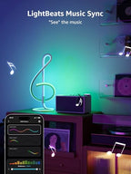 Lepro TB2 AI Smart Table Lamp, RGB+IC Addressable LED Lamps Alexa Google Home Enable, APP Control DIY Color Changing Modern Spiral Lamp, Music Sync, AI Generated Lighting LLM, 2.4 GHz WiFi/Bluetooth - style: Treble Clef