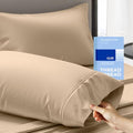 THREAD SPREAD 100% Cotton Pillow Cases Queen Size Set of 2 - Luxury 400 Thread Count Queen Pillow Cases (Taupe), Soft Cooling Breathable Hotel Cotton Pillowcases, Fits Standard Pillows - color: Taupe, size: Queen - Pack of 2