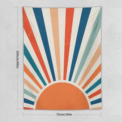 Rainbow Tapestry,Vintage Style Sunrise Minimal Design Geometric Tapestry Wall Hanging Home Décor for Bedroom Living Room Wall Décor W30" x 40"H - color: Bohemian Style_03, size: 40"L x 30"W