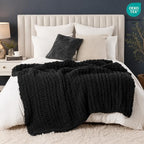 Battilo Chunky Knit Throw Blanket for Couch, Hand Made Chenille Throw Blanket, Super Soft Warm Cozy Charcoal Blanket for Bed, Sofa, Living Room, 50"x60" - color: Charcoal