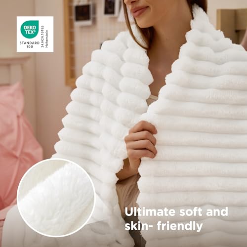 Bedsure GentleSoft Twin XL Blanket for Bed, College Dorm Room Essentials for Girls Guys, Cozy Soft Fleece Twin Blanket for Women and Girls, Dorm Room Decor, Off White, 66x90 Inches - color: Off White, size: Twin XL