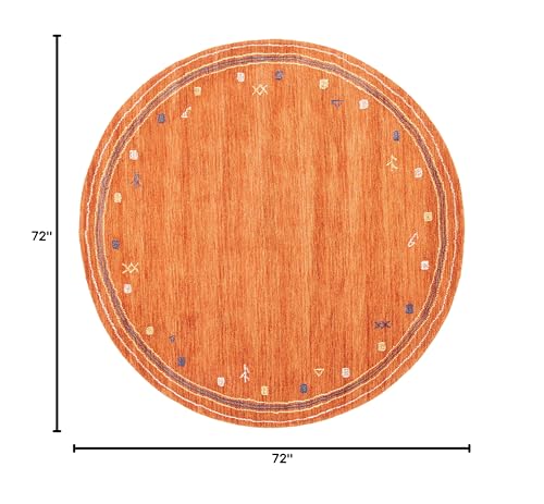 SAFAVIEH Himalaya Collection 6' Round Rust HIM563P Handmade Premium Wool Area Rug - color: Rust, size: 6' (Round)