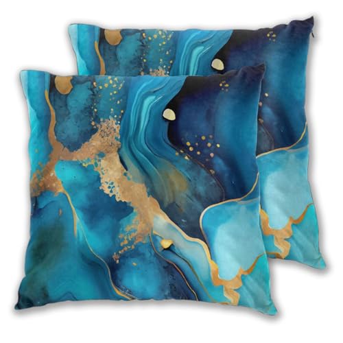 Marble Throw Pillow Covers 18 X 18 Inch Set of 2 Pillow Cases Decoration Cushion Cover for Sofa Bedroom Living Room Outdoor - color: Marble