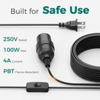 DiCUNO Hanging Lantern Extension Cord Cable, E26 Pendant Light Socket On Off Inline Cord Switch Control Lamp, Switch Close to Polarized Plug, 20 Feet (6M), Black, 1-Pack - style: 20ft - Black