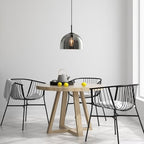 Modern Dome Pendant Lighting Fixtures, 11.8 Inch Large Dome Boho Chandelier, Rustic Farmhouse Industrial Hanging Lamp Ceiling Lights with Grey Glass Bell Lampshade for Kitchen Island - color: Smoke Grey, size: 30CM