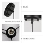 16 Inch Large Natural Simple Hand Weaved Rattan Pendant Lamp, Coastal Beach Black Rope Hanging Pendant Light Fixture for Dining Room Living Room Bedroom Kitchen Foyer - size: 6719