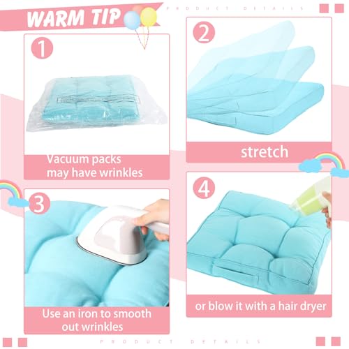 Gerrii 8 Pieces Floor Cushions for Kids Classroom Flexible Floor Seating Cushions Floor Pillows for Home School Kindergarten Daycare Nursery(Bright Color,Square) - color: Bright Color, style: Square