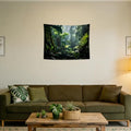 QGHOT Jungle Tapestry Wall Hanging Tropical Rainforest Backdrop Green Palm Leaves Tapestry Extra Large Forest Wall Art for Bedroom Living Room Office Decor, 37x29 inch - size: 28.7"L x 37.4"W