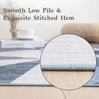 HOMFINE Washable Modern Area Rug - Geometric Style 8x10 Rugs for Living Room, Bedroom, Machine Washable Rug Soft Non Slip Non Shedding Area Rug - Blue, 8'x10' - color: Blue, size: 8' x 10' (Rectangular)