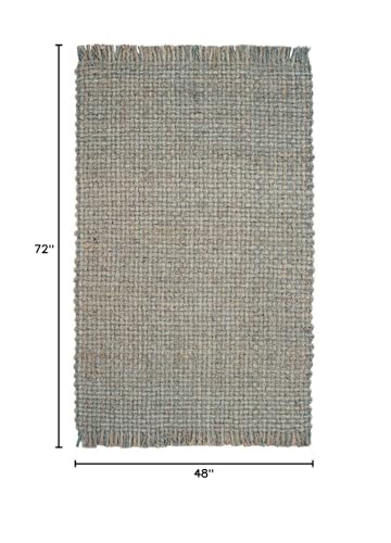 Homespice River Rock Braided Rugs Farmhouse Clearance 4x6 Feet Inches Grey Braided Rug, Bohemian Rugs for Farmhouse Decor - color: River Rock, size: 4' x 6' (Rectangular)