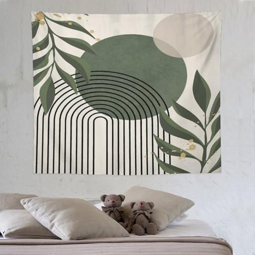 Boho Leaf Tapestry,Mid Century Abstract Leaves Tropical Palm Botanical Modern Minimalist Wall Hanging Neutral Home Decor Art for Living Room Bedroom Dorm 40"x30" - color: Boho Leaf-19, size: W40xL30in