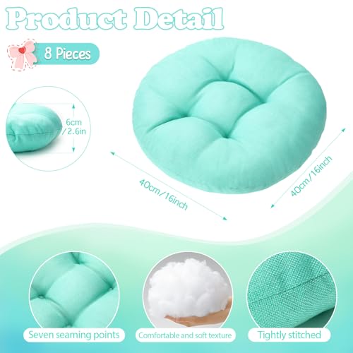 Fumete 8 Pcs 16 Inch Floor Cushions Pillow for Kids Bulk Classroom Round Flexible Seating Floor Cushions for Students Home Daycare School Reading Corner Yoga Meditation Picnic (Mint Green) - color: Mint Green