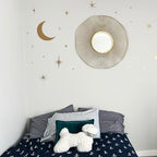 Gold Round Mirror 31 Inch with Sunburst Design - Large Circle Brass for Bathroom, Bedroom, Living Room, Hallway Decor, Hanging Big Golden Circular Mirror