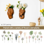 JOLLYMER 2-Pack Cedar Wood Live Edge Wall Vases – Natural Edge Hanging Flower Vase, Organic Root Carved, Rustic Home Décor, Handcrafted Wall Mounted Wooden Vase (Flowers Not Included)