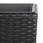SAFAVIEH Outdoor - Rita Black Wicker 3-Tier Plant Stand with Baskets, Vertical Flower Rack Planter Shelf for Patio, Balcony, Garden, 32.28"W x 11.02"D x 24.8"H (PAT7705A) - color: Black