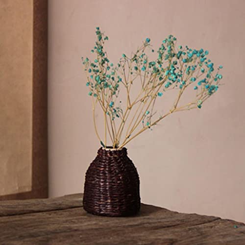 Handmade Straw Woven Flower Vase Basket - Home Garden Decoration for Green Plant - Perfect for Wedding and Party Decor - Ideal Gift for Friends - Portable and Durable Seagrass