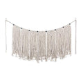 Macrame Woven Wall Hanging Tapestry Beige Fringe Tassel Garland Banner Boho Chic Home Decorative Interior Wall Decor Bohemian Ethnic Apartment Dorm Room Party Wedding Backdrop Decoration