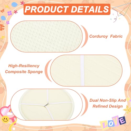uxcell Round Stool Cushion, 10 x 10 Inch Round Seat Pads with Elastic Straps, Anti-Slip Soft Round Pad Chair Seat Cushions for Dining Chairs Kitchen Bar High Stool, White - color: White, size: 10 x 10 Inch