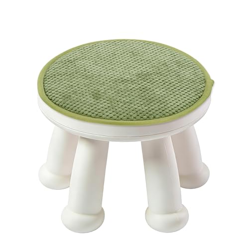uxcell Round Stool Cushion, 10 x 10 Inch Round Seat Pads with Elastic Straps, Anti-Slip Soft Round Pad Chair Seat Cushions for Dining Chairs Kitchen Bar High Stool, Wood Green - color: Wood Green, size: 10 x 10 Inch