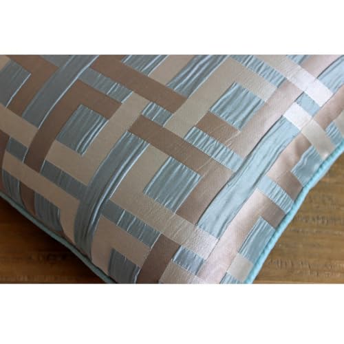 The HomeCentric Pillow Covers, Sea Green Decorative Pillow Covers 16x16 inch (40x40 cm) Jacquard Throw Pillows for Couch, Geometric, Maze, Contemporary Pillowcase with Zipper Easter - Opulence - color: 32. Sea Green (Opulence), size: 16" x 16" (Pack of 1)