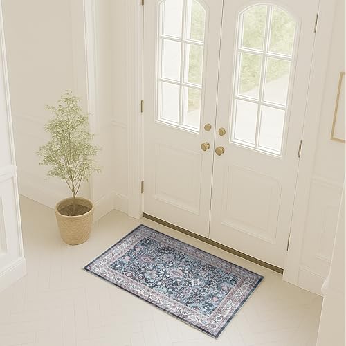 Fame Rugs Modern Oushak Rug 9x12, Brown Extra Large Vintage Turkish Colorful Foldable Washable Oriental Antique Inspired Area Rugs, Luxury Living Room Bedroom (382MB, 9' x 12) - color: 409cn, size: 2' x 3' (Rectangular)