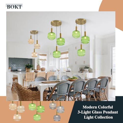 BOKT 3-Light Cluster Pendant Lights Modern Smokey Gray Glass Globe Pendant Light Adjustable Open Glass Kitchen Island Pendant Chandelier Vintage Multi Light Pendant Lighting Cluster - color: Smoke Gray 3-Light