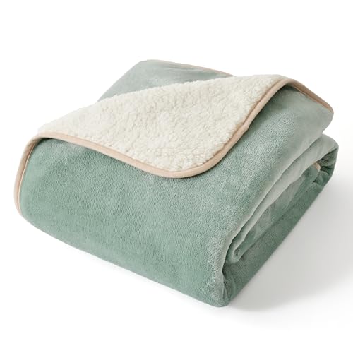 Bedsure Waterproof Dog Blankets for Small Dogs - Small Cat Blanket Washable for Couch Protection, Sherpa Fleece Puppy Blanket, Soft Plush Reversible Throw Furniture Protector, 25"X35", Light Green - color: Light Green, size: S(25x35")