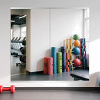 Ruomeng Home Gym Mirror, 55''x30''x2PCS Full Length, Large Frameless Body Mirror Tempered Glass for Gym, Workout, Yoga, Garage, Dance Studio - size: 55"x30"-2pcs