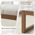 Zihanhome 52.7" Bedroom Bench for End of Bed, Modern Upholstered Teddy Fabric Entryway Bench & Dining Bench, Footrest Stool Bench with Solid Wood Frame for Bedroom, Living Room (Beige) - color: Beige
