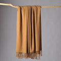 CUDDLE DREAMS Premium Cashmere Throw Blanket with Fringe, Luxuriously Soft (Camel) - color: Camel