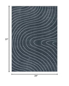 LUXE WEAVERS Modern Geometric Wave Blue 2x3 Area Rug - color: Blue, size: 2' x 3' (Rectangular)
