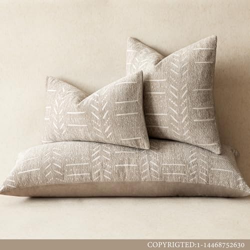 Home Décor Decorative Boho Chenille Throw Pillow Covers Textured Neutral Cozy Cushion Covers Soft Farmhouse Body Pillowcase for Couch Sofa Chair Bed Living Room, 14×36 Inch, 1 Piece, Beige - color: Beige, size: 36" x 14" (Pack of 1)
