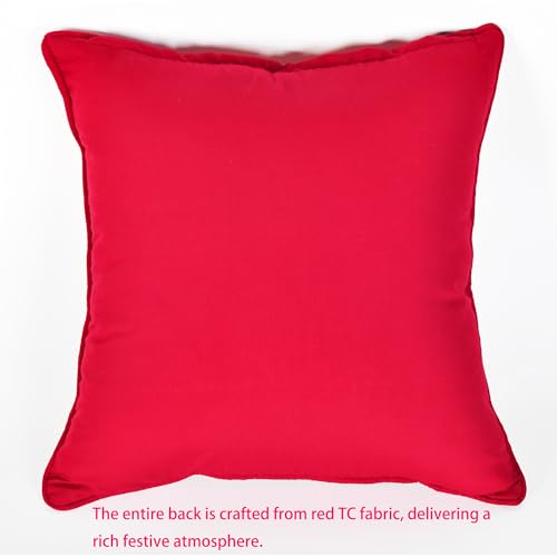 Jacquard Woven Throw Pillow Cover 18x18 Inch, Bohemian Medallion Tapestry Cushion Case, Red TC Fabric Back, Durable Piped Edges, Hidden Zipper Accent Pillow Shell for Sofa Couch Bed Decor - color: Crimson: Mandala Pattern