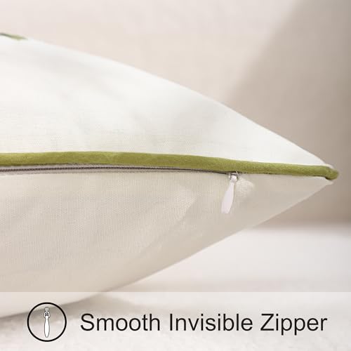 LUOYEHK Summer Embroidered Throw Pillow Covers 18x18 Inch Set of 2 Green Tropical Palm Tree Pillow Cover Spring Farmhouse Decorative Pillowcase Square Cushion Covers for Couch Sofa Bed Home Decor - color: Green Coconut Tree
