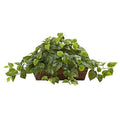 Nearly Natural 34in Artificial Pothos Ivy Plant with Ledge Basket Faux Trailing Cascading Greenery for Indoor Home Decor