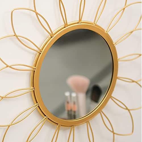 Gold Sunburst Mirror for Wall - Metal Room Decor & Home Decor, Boho Mirror Gifts for Women & Moms (Small, Sun) - color: Sun, size: 12"L x 2"W