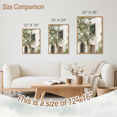 CHDITB Vintage Italy City Landscape Framed Canvas Wall Art Set Of 3, Minimalist Country Wall Decor, Nature Green Olive Tree Wall Painting, Malta Modern Art Prints for Living Room Bedroom Decor-12”x16” - color: Italy wall art