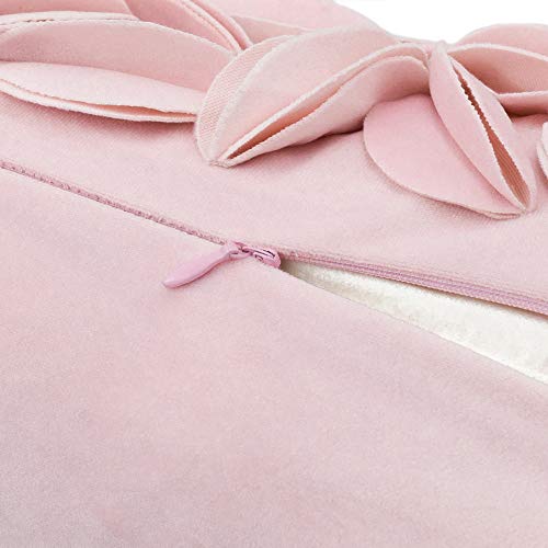 KINGROSE 3D Flower Throw Pillow Case Decorative Pillow Case Handmade Cushion Cover for Sofa Couch Bedroom Home Decor 12 X 20 Inches Velvet Pink - color: Pink - Velvet
