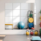 Ruomeng Home Gym Mirrors 14" x 12" x 16Pcs Wall Mounted Mirror Glass Frameless Full Length Mirror Tiles for Home Gym, Bedroom, Door & Bathroom - size: 14"x12"-16pcs