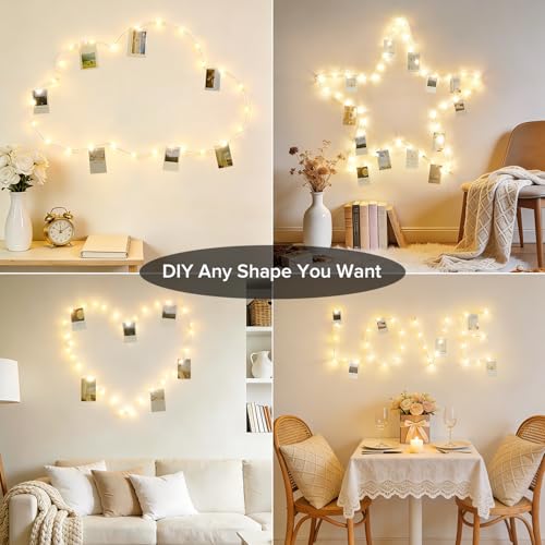 JMEXSUSS Photo Clips String Light, 33Ft 100LED Fairy Lights Plug in with 50 Clips ＆ Remote for Pictures, 8 Modes Twinkle Lights for Bedroom Dorm Wall Birthday Christmas Wedding Party Decor