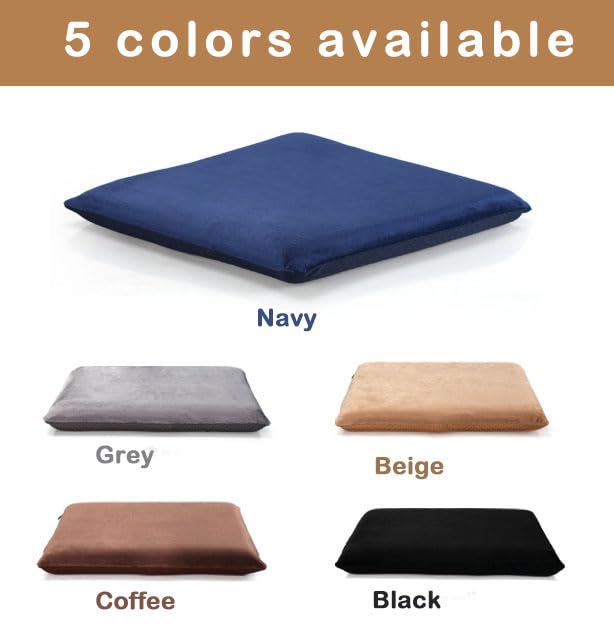 Augld Square Chair Seat Cushion Memory Foam Chair Cushion for Kitchen, Dining,Office or Car 16x16 in Navy - color: Navy, size: 16x16 In