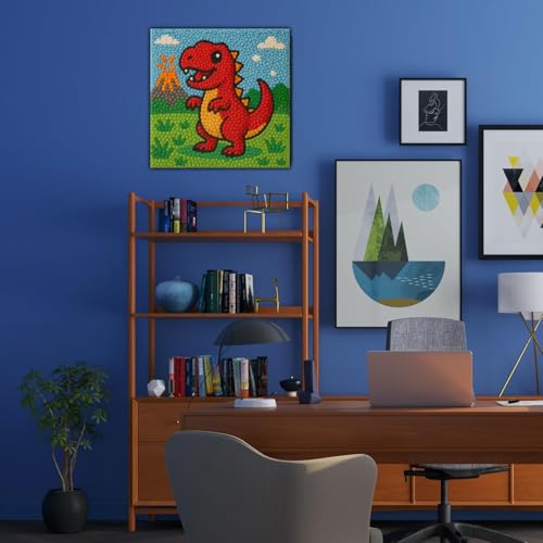 Latch Hook Kits for Kids Adults DIY Rug Tapestry Kits with Printed Canvas Embroidery Kits Festival Christmas Gifts Home Decoration (Dinosaur) - color: Dinosaur