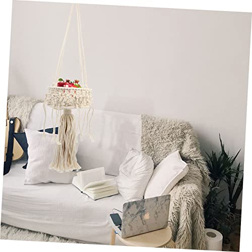 ORFOFE Craftsmanship Basket Organizer Woven Plant Pot Decorative Plant Container Bohemian Style Storage Basket