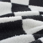 Carriediosa Checkered Throw Blanket 90" X 90" Queen, 400GSM Ultra Soft Microfiber Fuzzy Fluffy Reversible Cute Preppy Knitted Blankets Cozy Plush Fall Throws for Couch, Bed, Sofa, Black - color: Check - Black, size: 90" X 90"