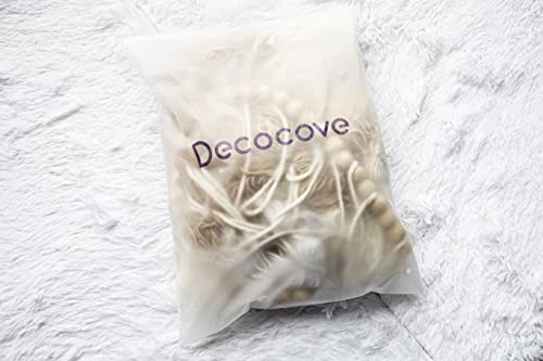 Decocove Macrame Wall Hanging - Large with Wood Beads Bohemian Decor for Bedroom, Living Room and Kitchen Warm Blush Pink 35'' x 36''