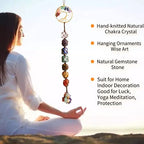 3 Pieces of 7 Chakras Healing Crystals and Tree of Life Wall Hanger Tumbled Gemstones Meditation Hanging Ornament Christmas Tree Memorial Hanging Pendant (Style 3) - color: A-style 21